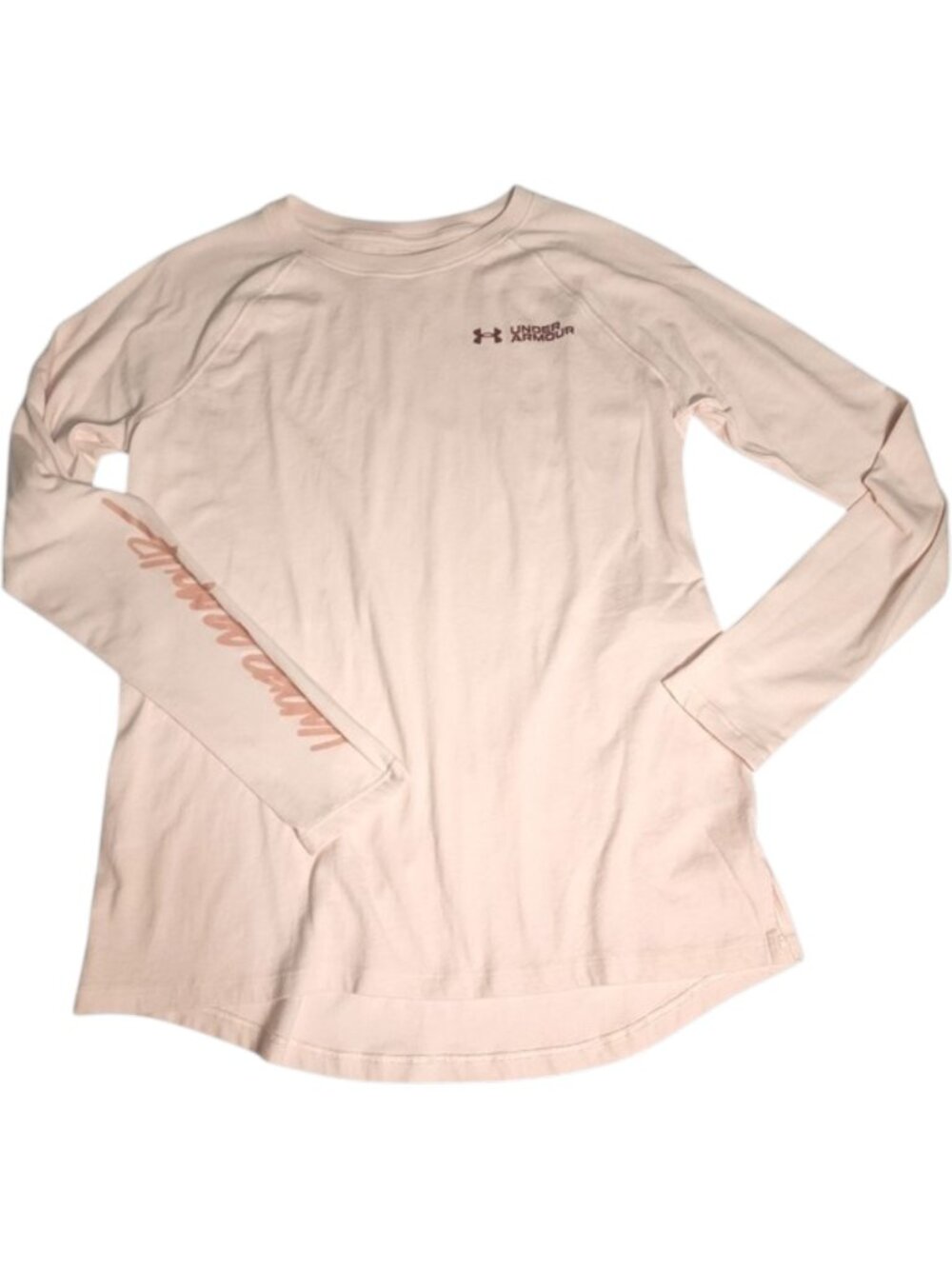 Under Armour Pink Lightweight Long Sleeve Top Athletic Tee Size XS Relaxed Fit